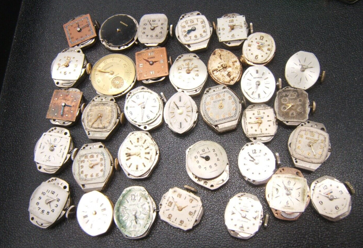 33 VTG BENRUS WOMEN’S WRIST WATCH MOVEMENTS WIND UP AS IS PARTS REPAIR