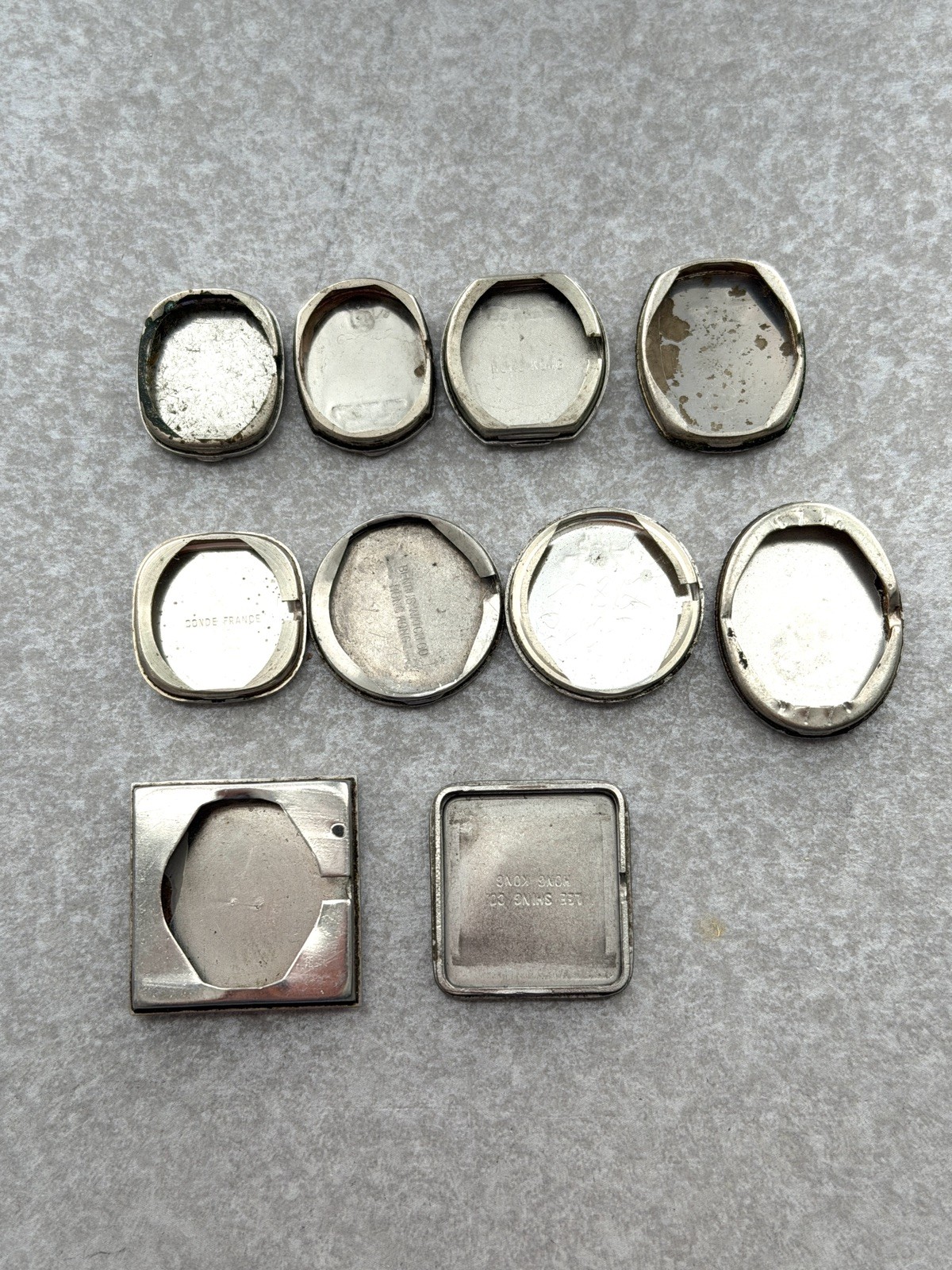 10x Vintage Watch Case Backs Parts Repair Craft Mixed Sizes As-Is