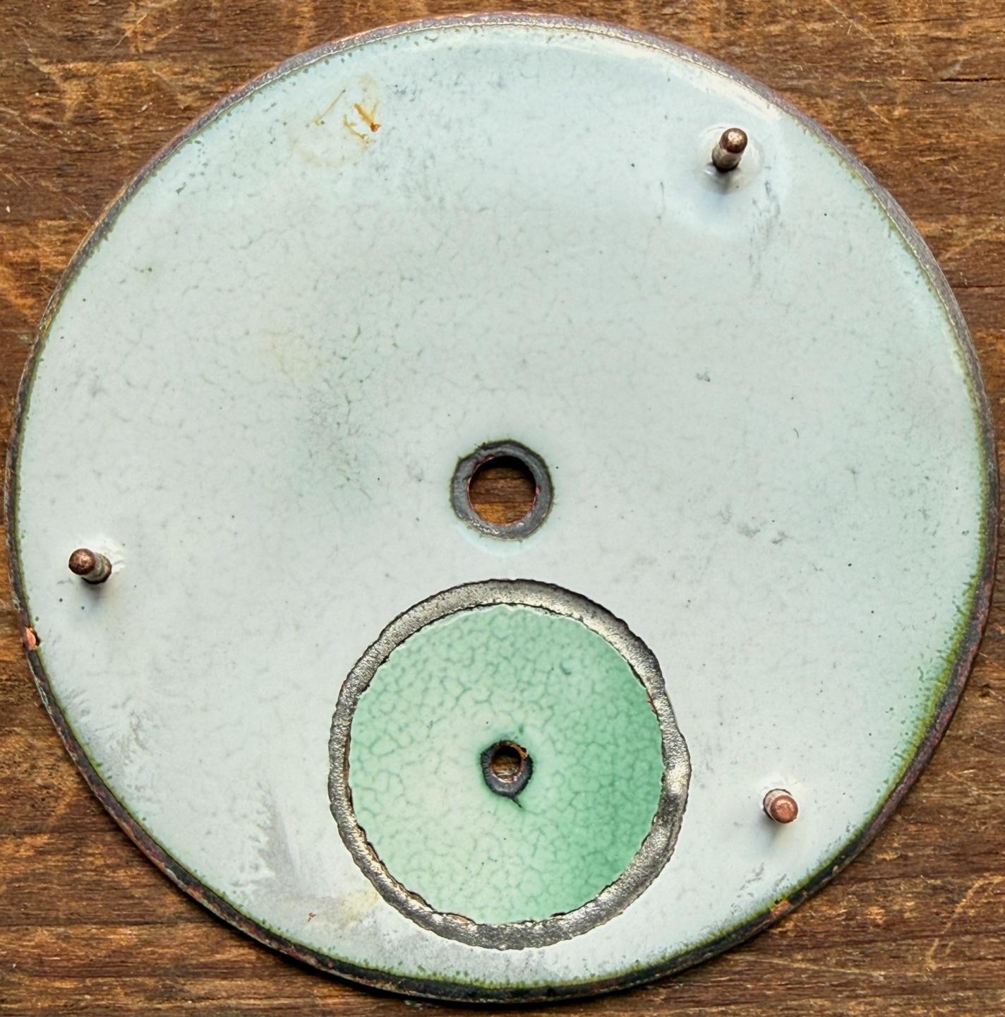ANTIQUE 18 SIZE WALTHAM PORCELAIN ENAMEL POCKET WATCH DIAL FOR PARTS 45.88mm
