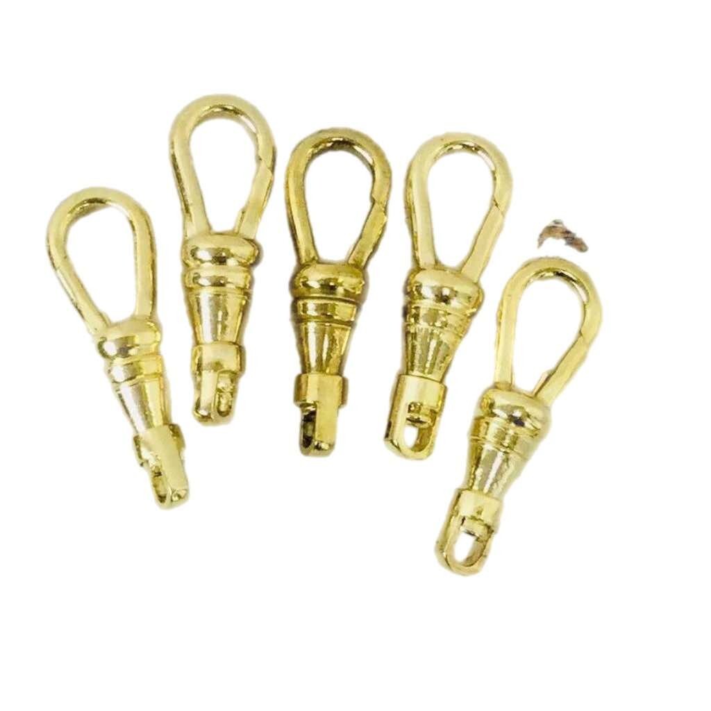 10 Pc Lot Swivel Clip Pocket Watch Chain Repair Gold Tone Lanyard Clasp 1″