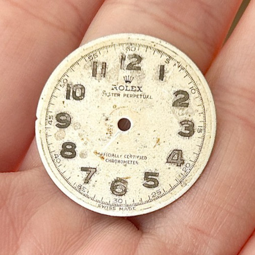 A Vintage Rolex Oyster Perpetual Watch Dial “Bubbleback” Model. Circa 1940’s.