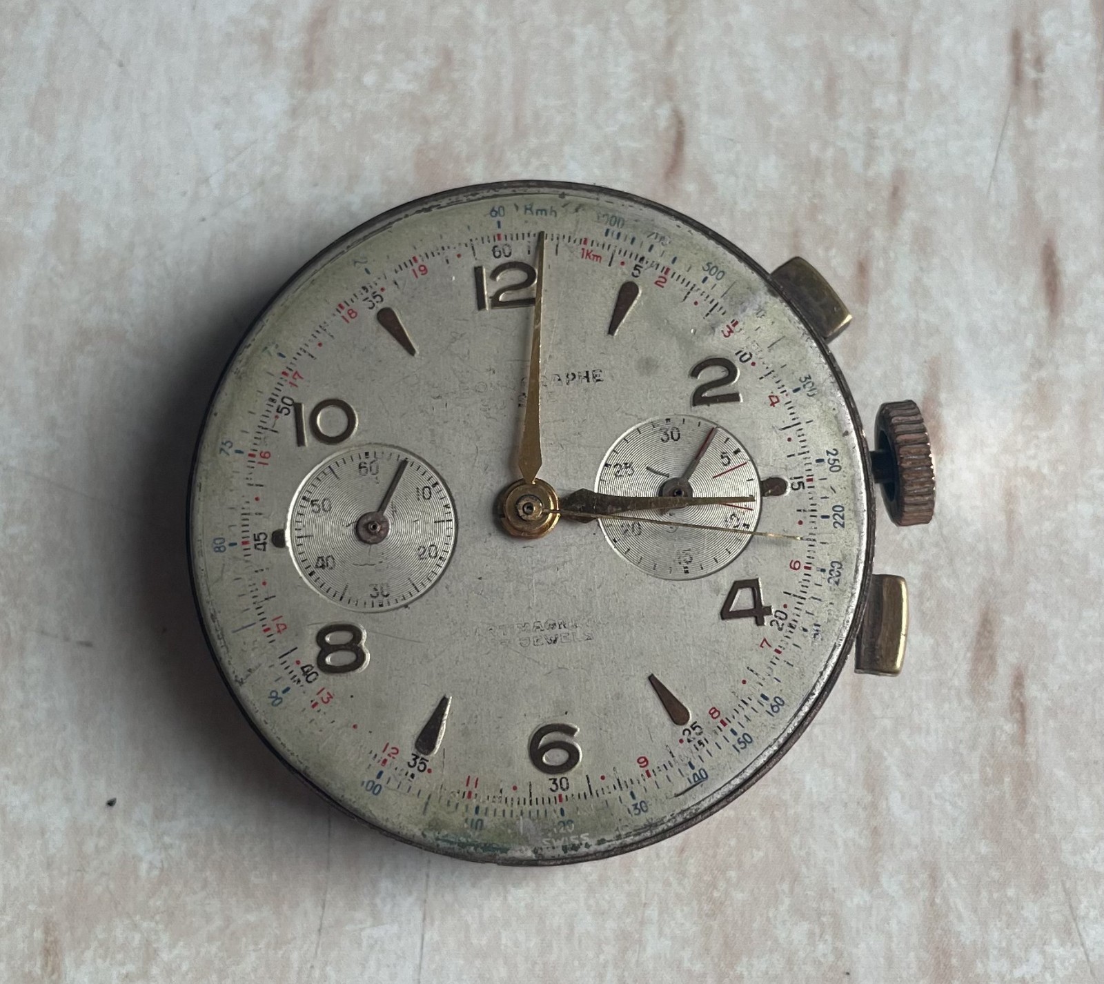 Vintage Chronographe Suisse Swiss Watch 17 Jewels movement Landeron 48