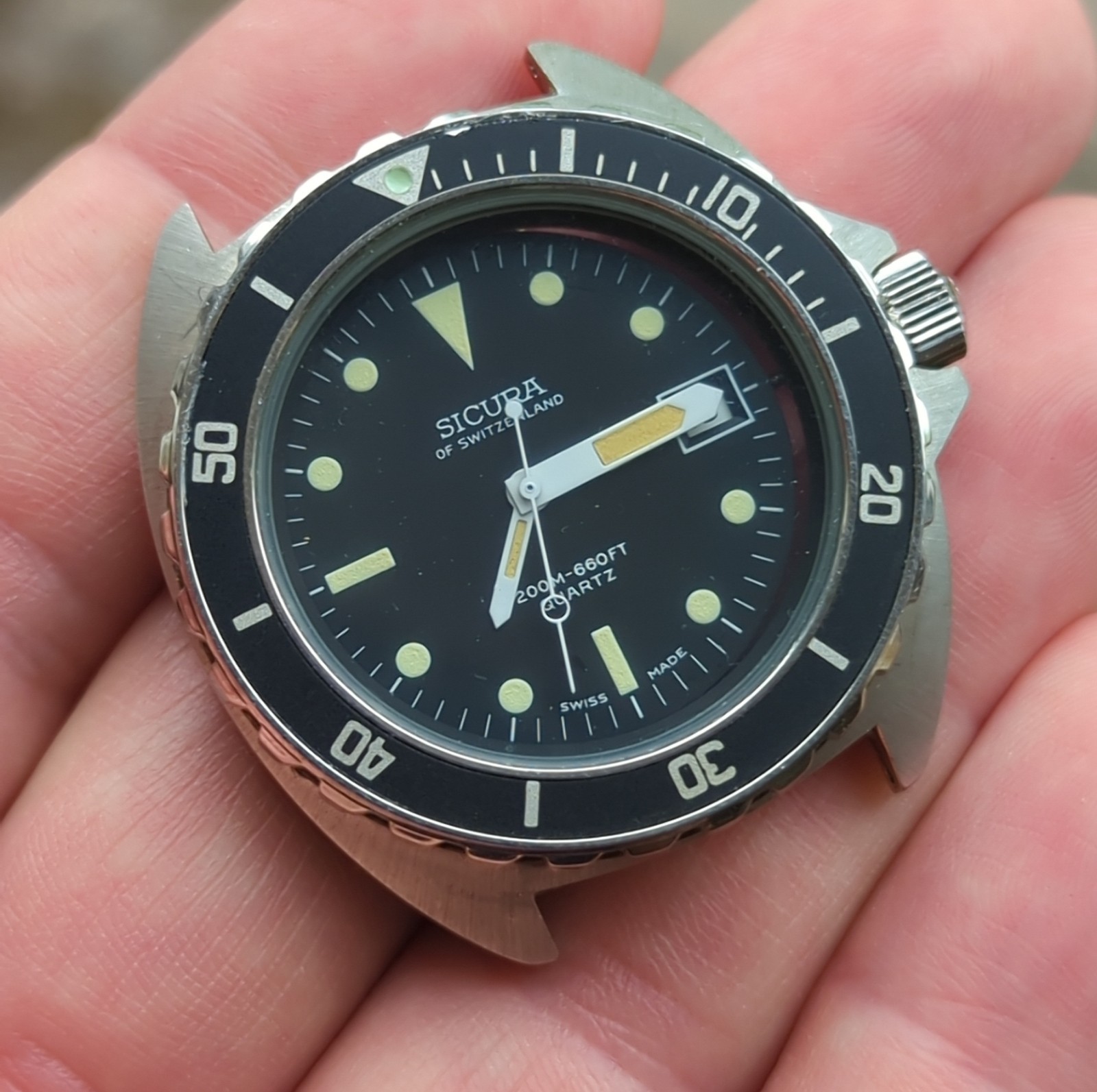 Breitling 80150 (Sicura) Quartz Divers Watch Parts inc Signed Crown (BS27)