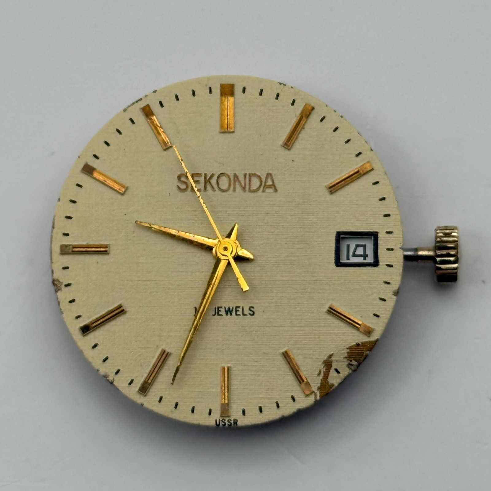 Poljot 2614.2H Watch Movement Sekonda Soviet 17 Jewels Manual Wind Parts 26.4mm