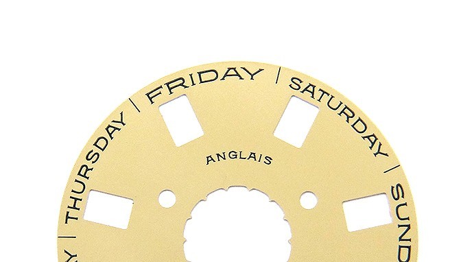 Genuine Rolex 3155 Caliber Beige Day Date Disc for Watch 18208 18296 18308 18238