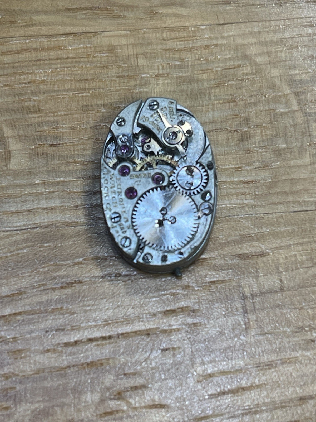 European Watch & Clock Co. Movement 19 Jewels 8 Adj. Swiss Made Vintage 25230