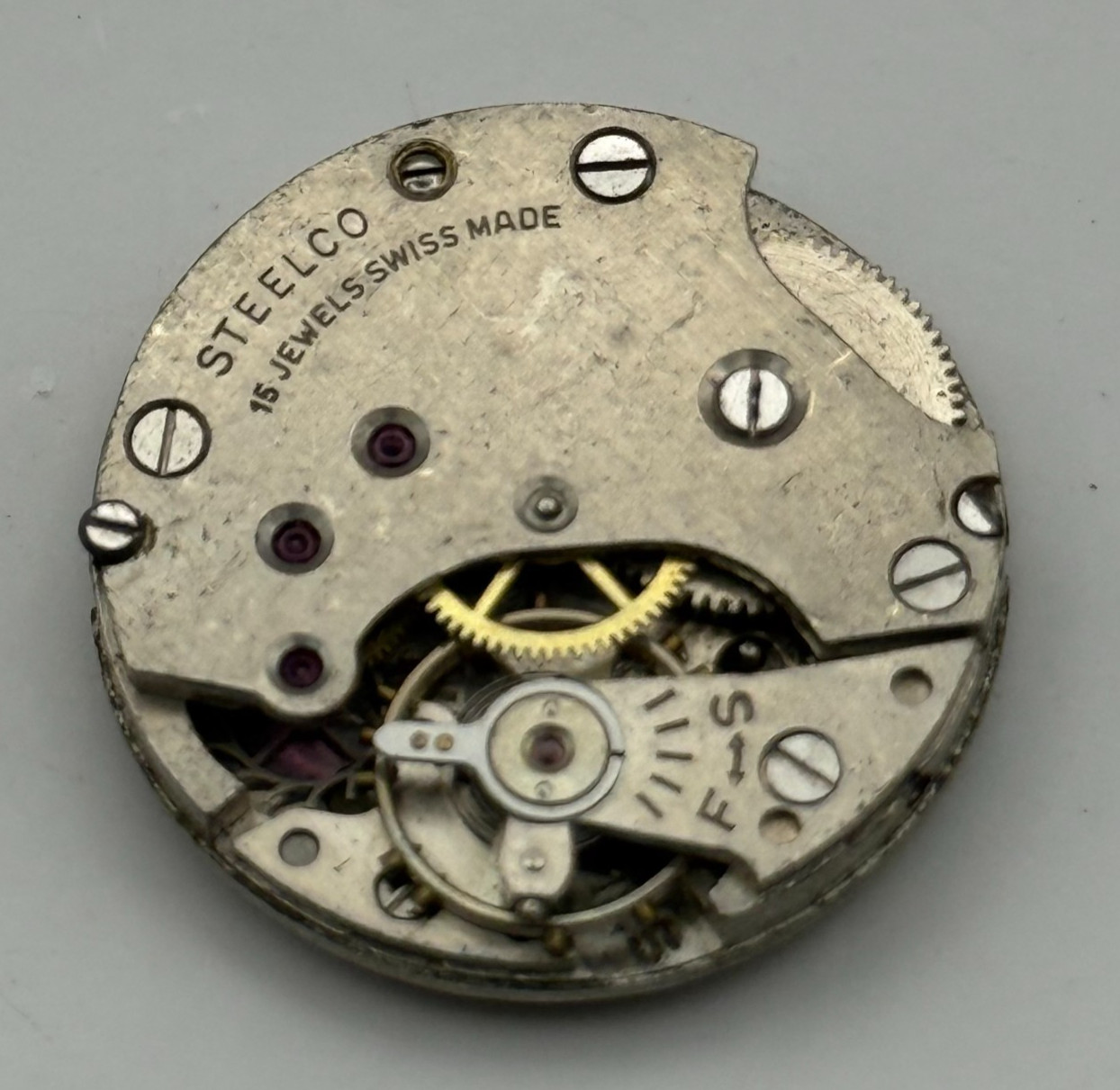 Arogno 125 Watch Movement Precista Steelco 15 Jewels Manual Wind Parts 23.7mm