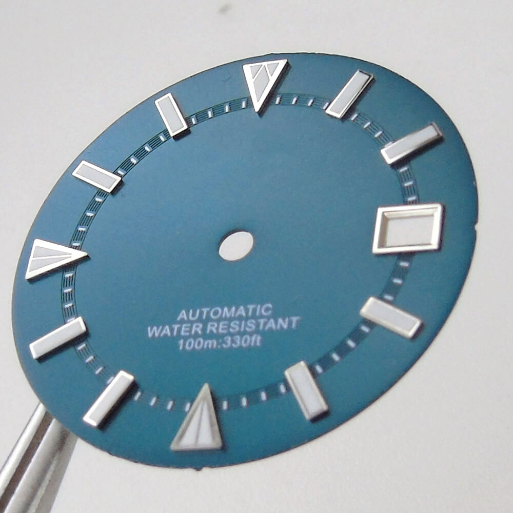 29mm Sterile White Sea Blue Sunburst Watch Dial Fit Japan NH35 NH36 Movement