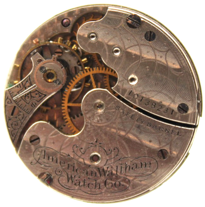 1900 WALTHAM POCKET WATCH MOVEMENT 10138231 GRADE: SEASIDE 0s 7j (SK3)