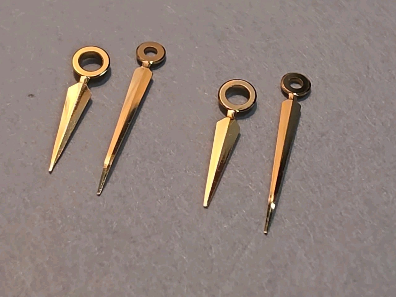 2 Sets Of NOS Bulova 10BP Gilt Pitched Lance Hour/Minute Hands 82/140