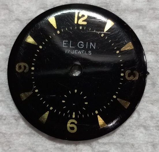 Vintage ELGIN black 2 post / dial only