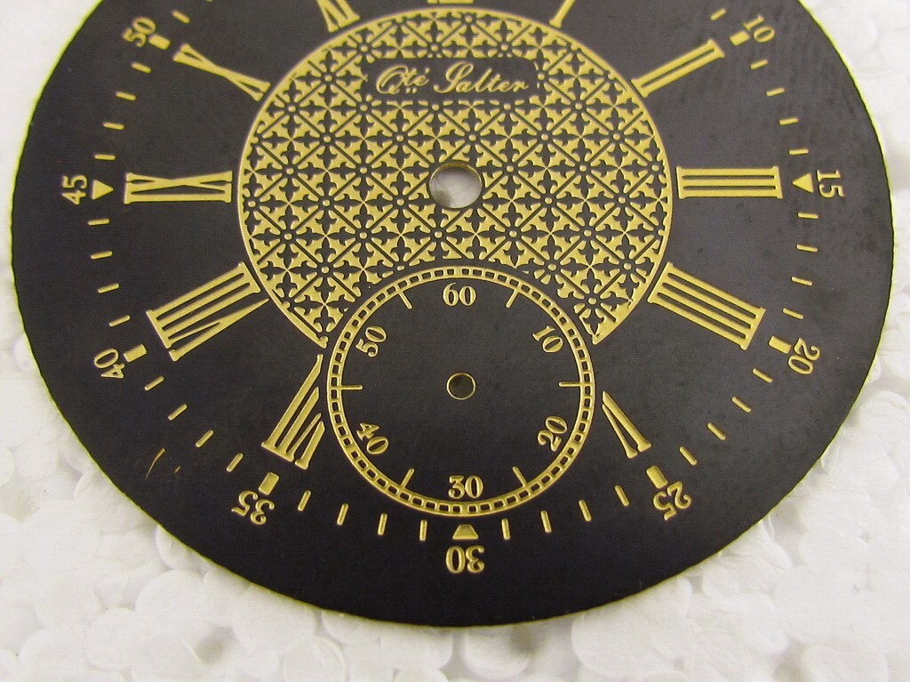 Qualite Salter Re-finished Art Deco Engraved Black Metal Dial 43 mm – EXCELLENT