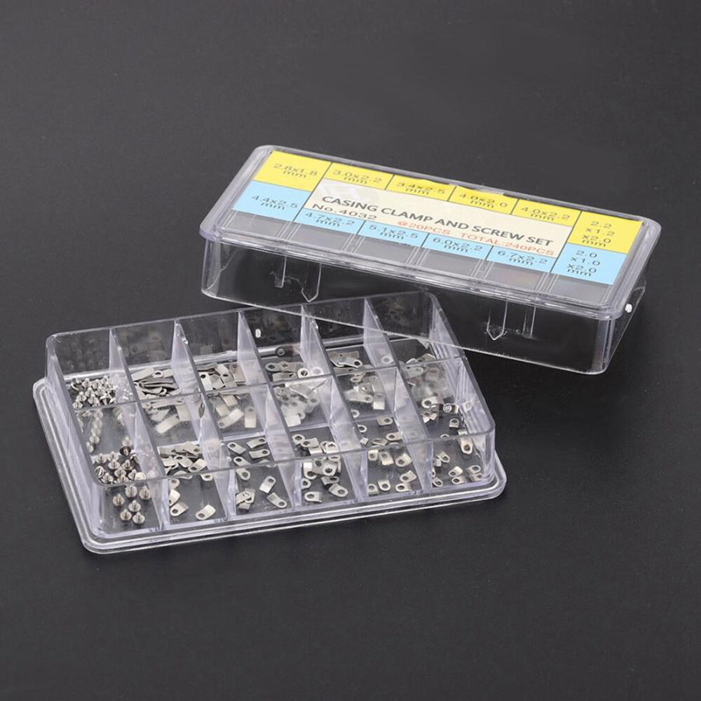 240Pcs Watch Casing Clamp Movement Adapter Securing Screw Washer Repair EL