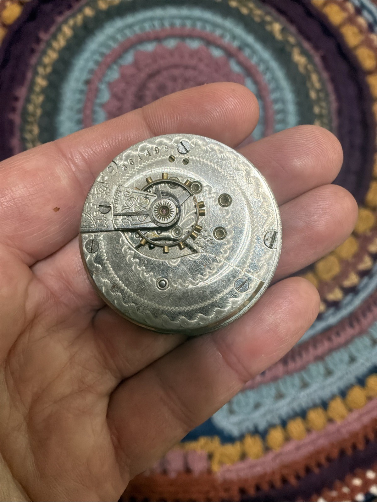 1895 Trenton Watch Co. 18s 7J Pocket Watch Movement For Parts or Repair