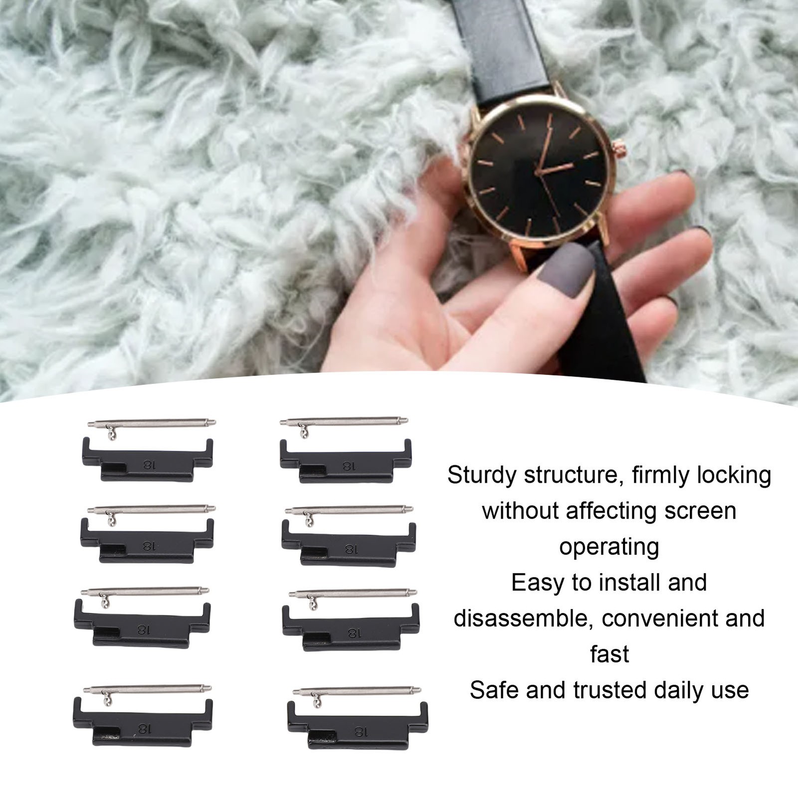 4 Pairs Metal Watch Band Adapter Set Durable For Smart Watch Recommended