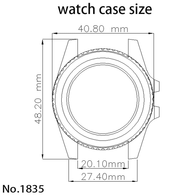 40mm Watch Case Sapphire Yacht Bezel For nh35 nh34 NH36 NH38 Eta2824 Miyota 8215