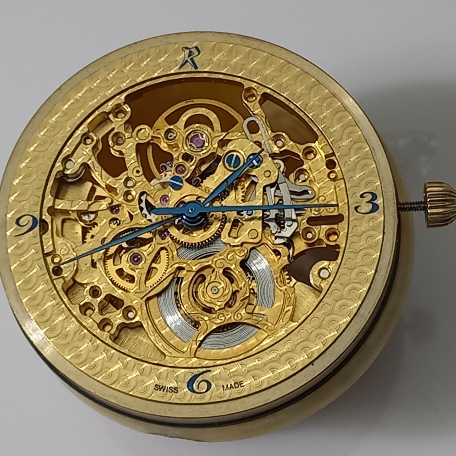 High-Grade Swiss ETA 2824-2 Skeleton Mvt – Gold Crown – 34mm Masterpiece Project