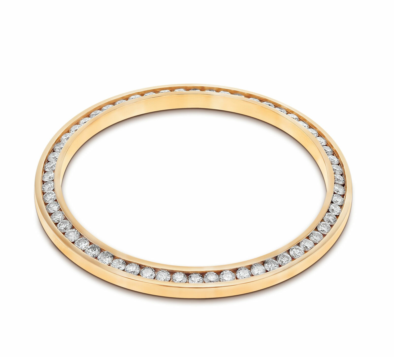 36MM ROSE GOLD 1.30CT CHANNEL NATURAL DIAMOND BEZEL FOR ROLEX 118135, 118205