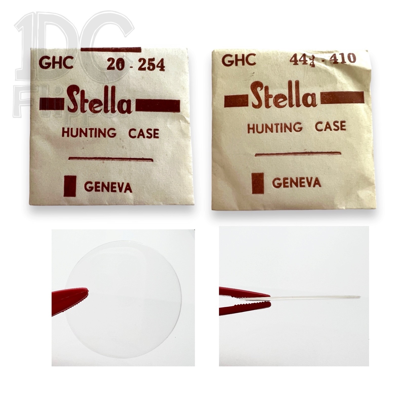 HUNTING CASE Pocket Watch Crystal Stella GHC 25.4 to 43.2mm NOS Read!