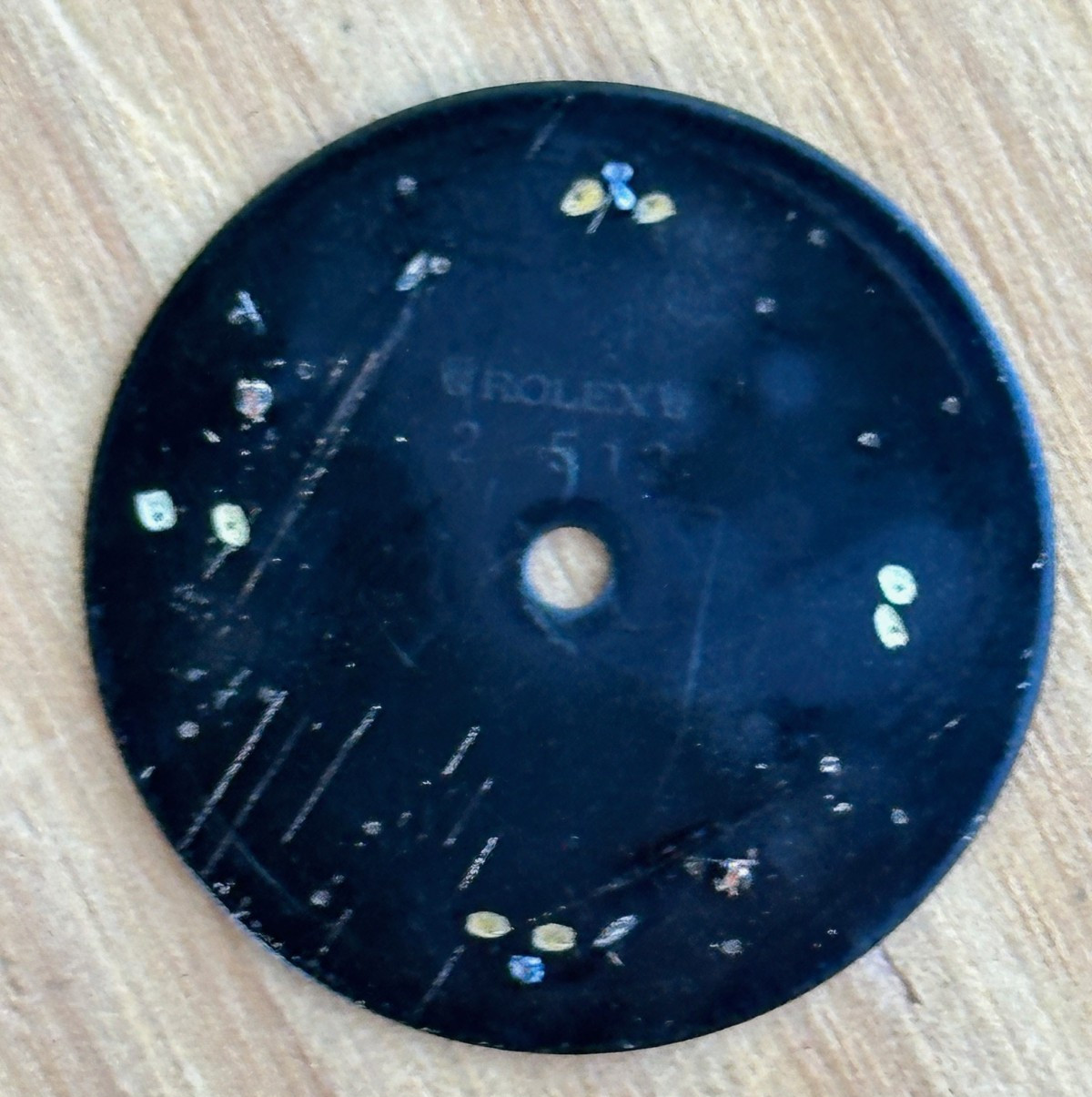 Vintage Rolex Oyster Perpertual Watch Dial For 77080 67480 Black Glossy
