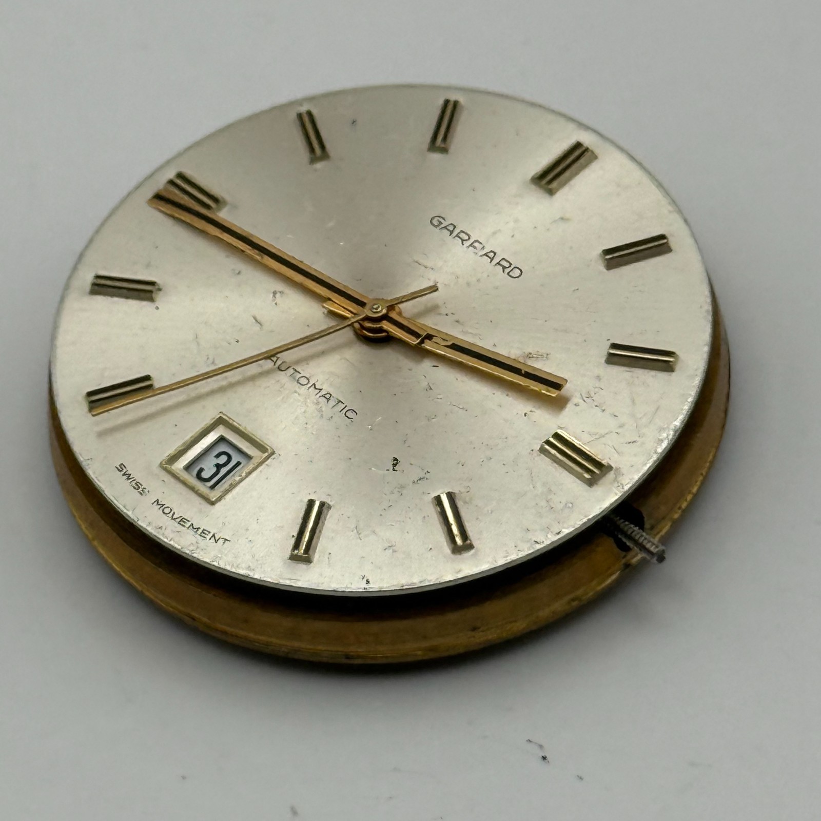 MSR S76/28 Watch Movement Garrard Date 21 Jewels Automatic Vintage Parts 30.4mm