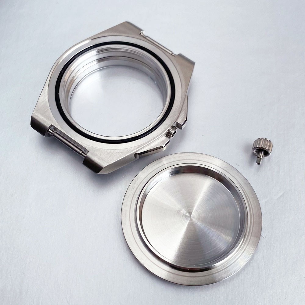 Two Tone Gold 40mm Sapphire 200M Dive Watch Case Fit NH35 PT5000 Glass Back
