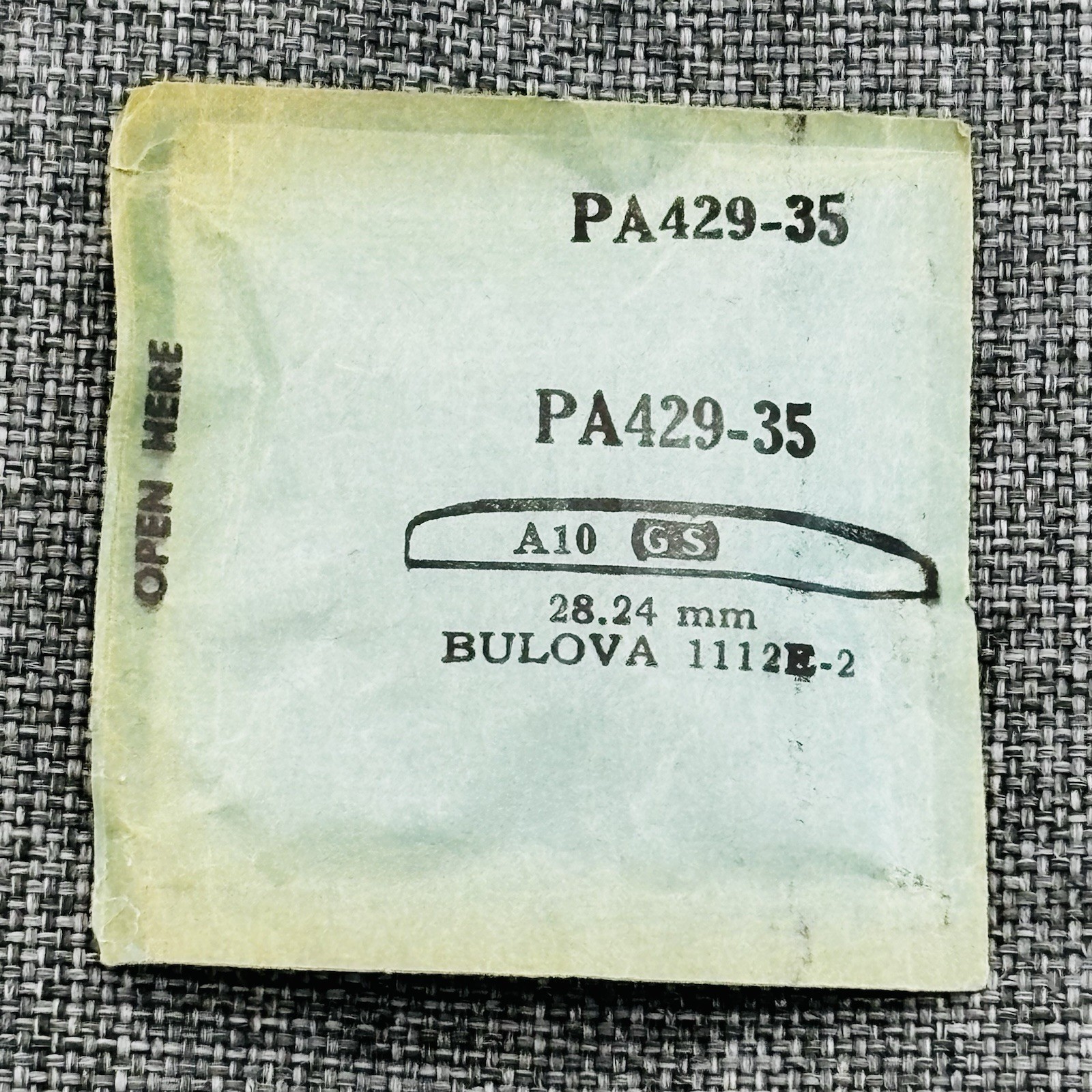 VTG Bulova PA429-35 28.24MM Crystal GS for 1112E-2