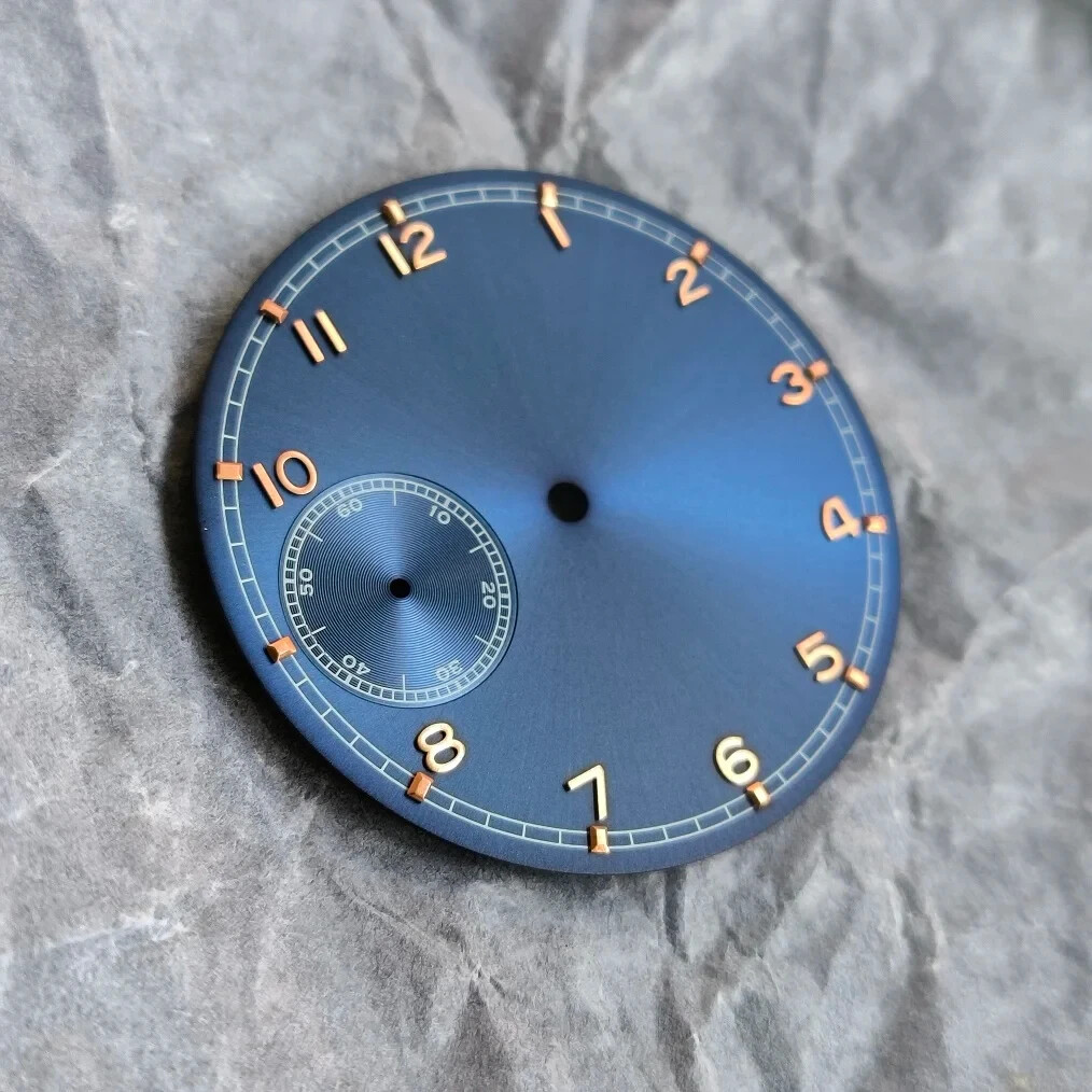 0.4mm/37mm blue dial Rose gold number for ST3600 ETA6497 movement