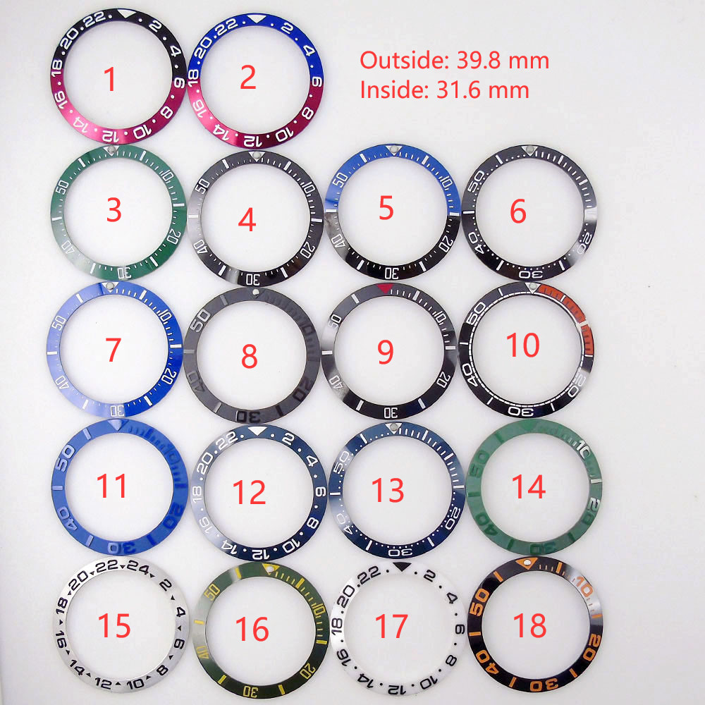High Quality Parts 39.8mm*31.6mm Bezel Insert Fit 43mm SEA Men Watch Accessories