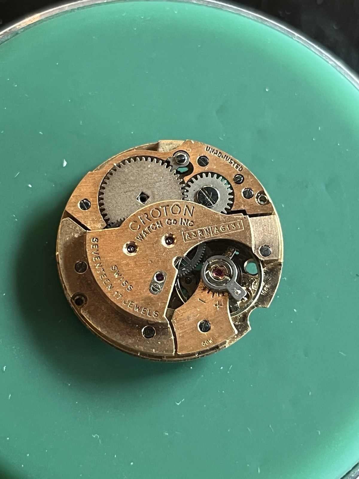 GOOD BALANCE Partial ST 1686 Croton 17j Watch Movement A3RN A6131