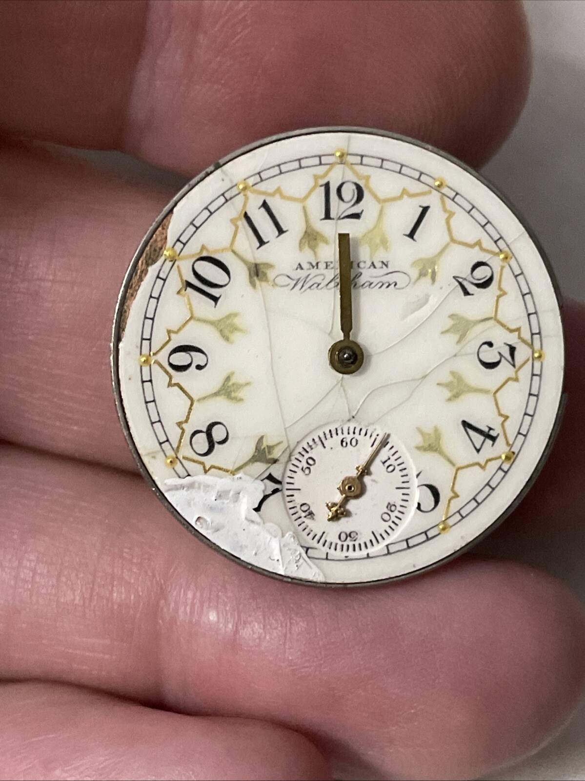 Waltham Pocket Watch Movement Grade Seaside Model 1891 0s 7j For Parts Or Repa