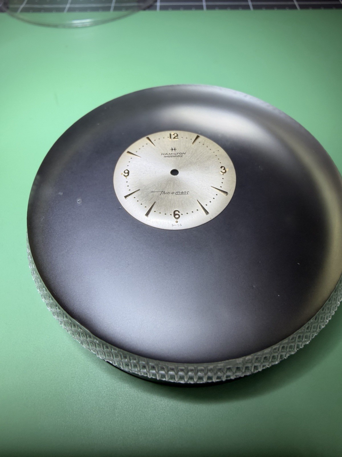Hamilton Thin-O-Matic Watch Dial Face Silver Arabic Numerals & Hour Marks