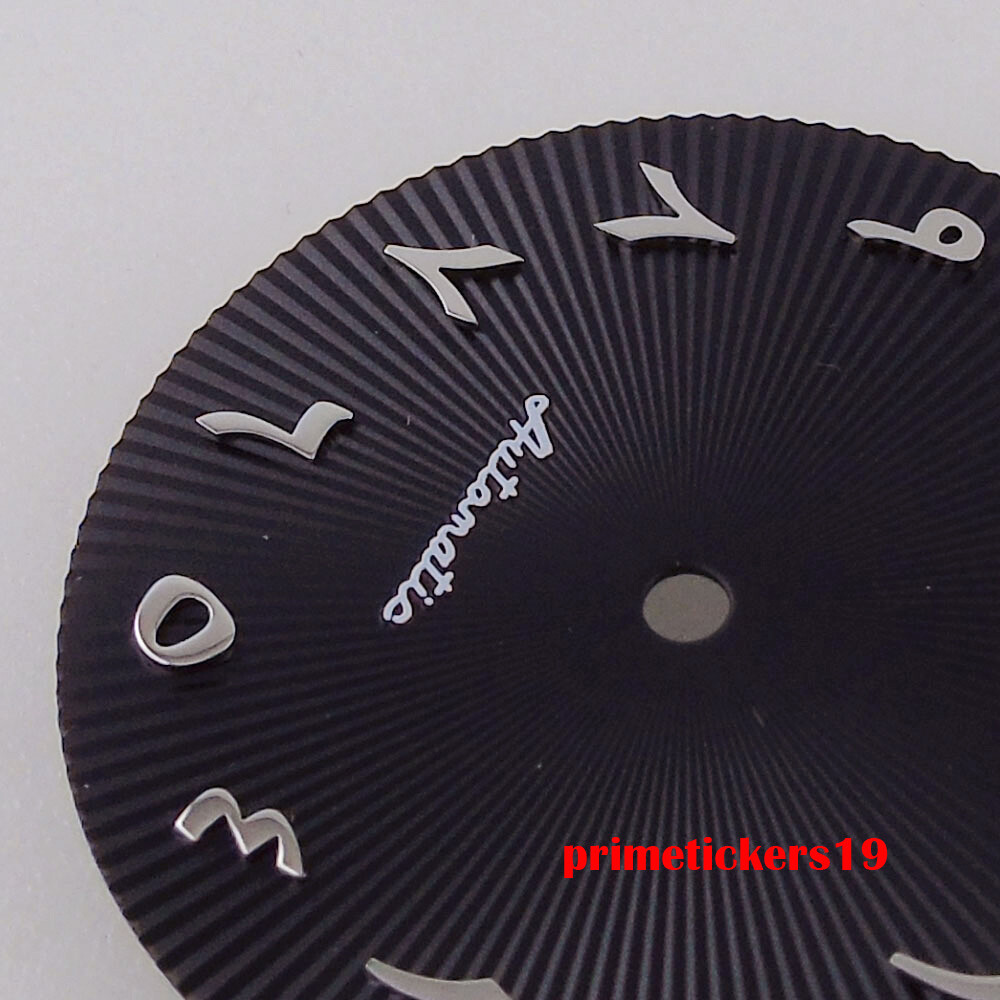 29mm Automatic Watch Dial Silver Hands Luminous Fit NH35 Miyota82 ETA2824 PT5000
