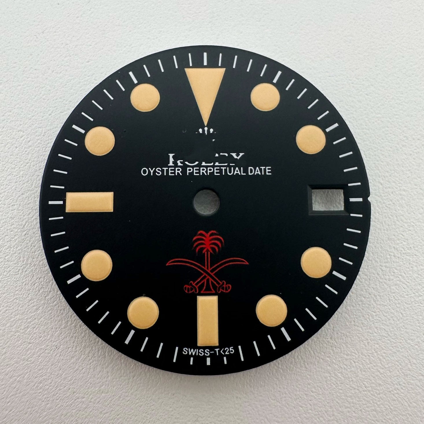 33.5mm Pilot Watch Dial Green Luminous For Nh35 Nh36 Movement Watch Accessories