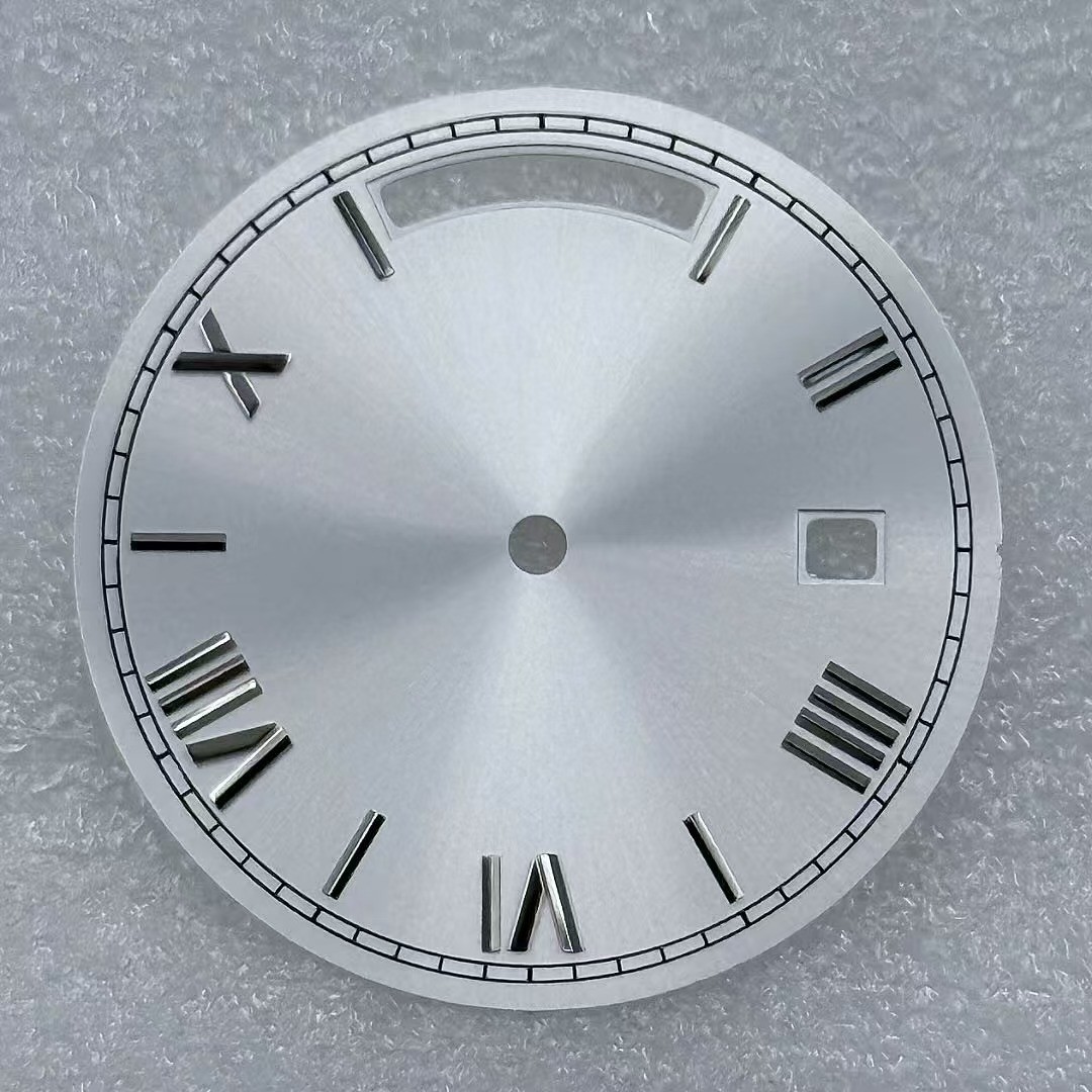 31mm Roman Watch Dial Double Calendar No Luminous Fits 8285 Movement Watch Parts