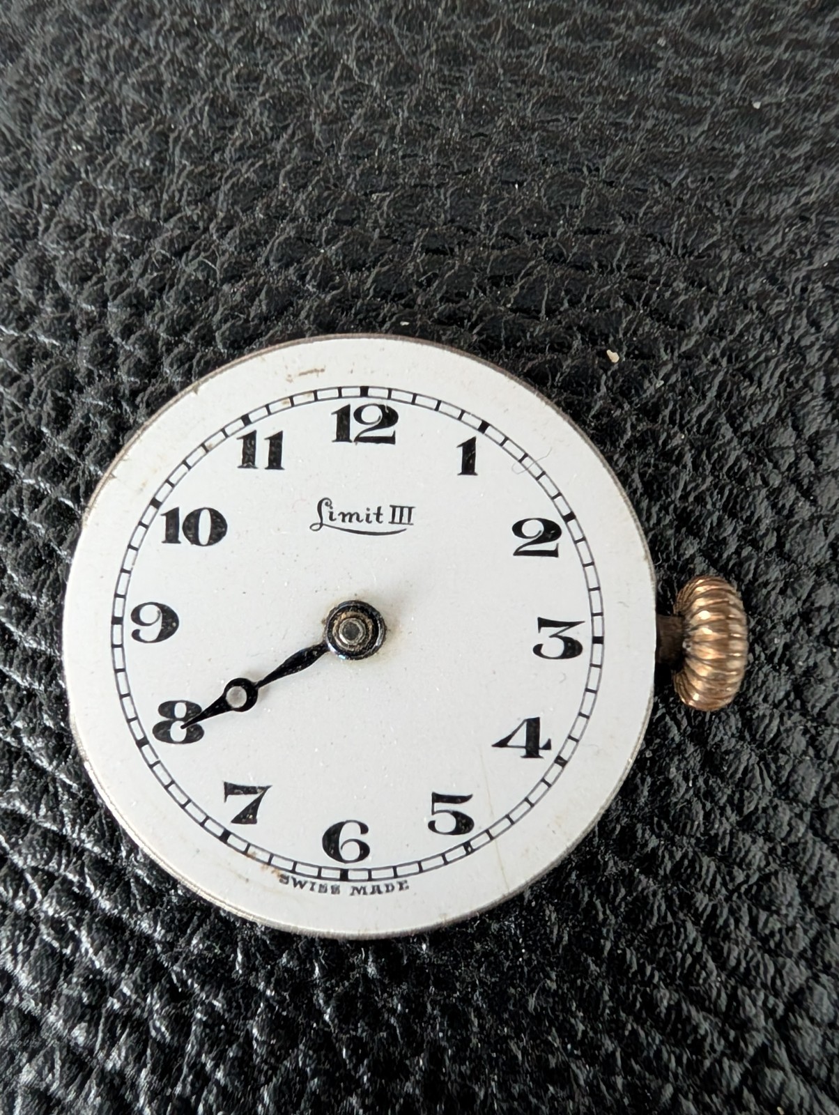 Vintage Limit III 15 Jewels Swiss Watch Movement 24mm Clean Enamel Dial Parts