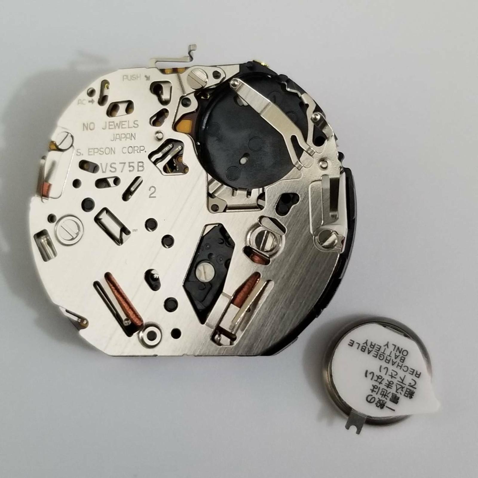 Date At 4:30 Quartz Watch Movement 3 Hands For Hattori /S. Epson VS75A/VS75B D