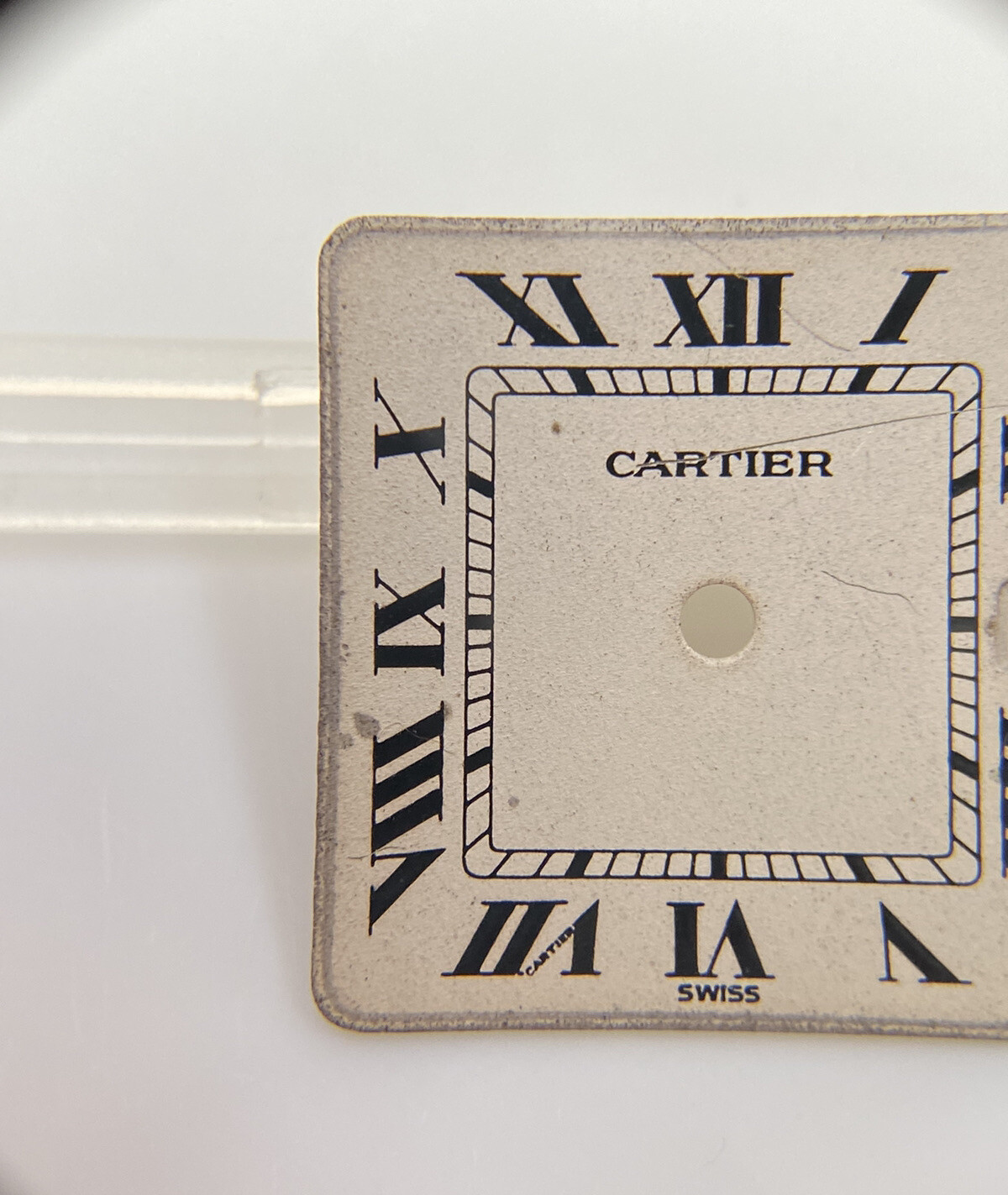 Original Cartier Santos Cream White Roman Numeral 18.6mm Date @3 Square Dial