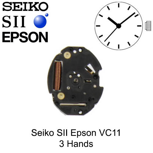 Genuine Seiko SII Epson VC11 Watch Movement Japan 3 Hands