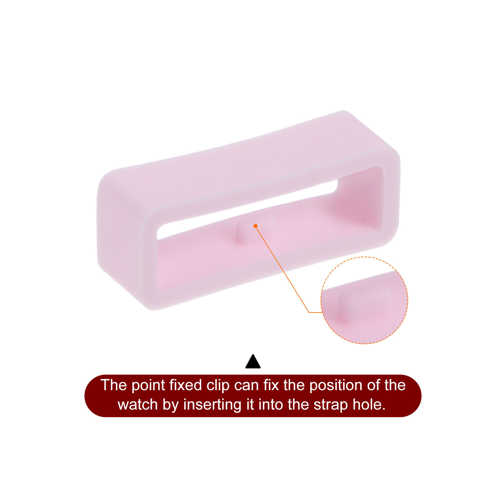 6pcs Watch Strap Loop Fastener Ring 18mm Rubber Watch Holder Keeper Light Pink