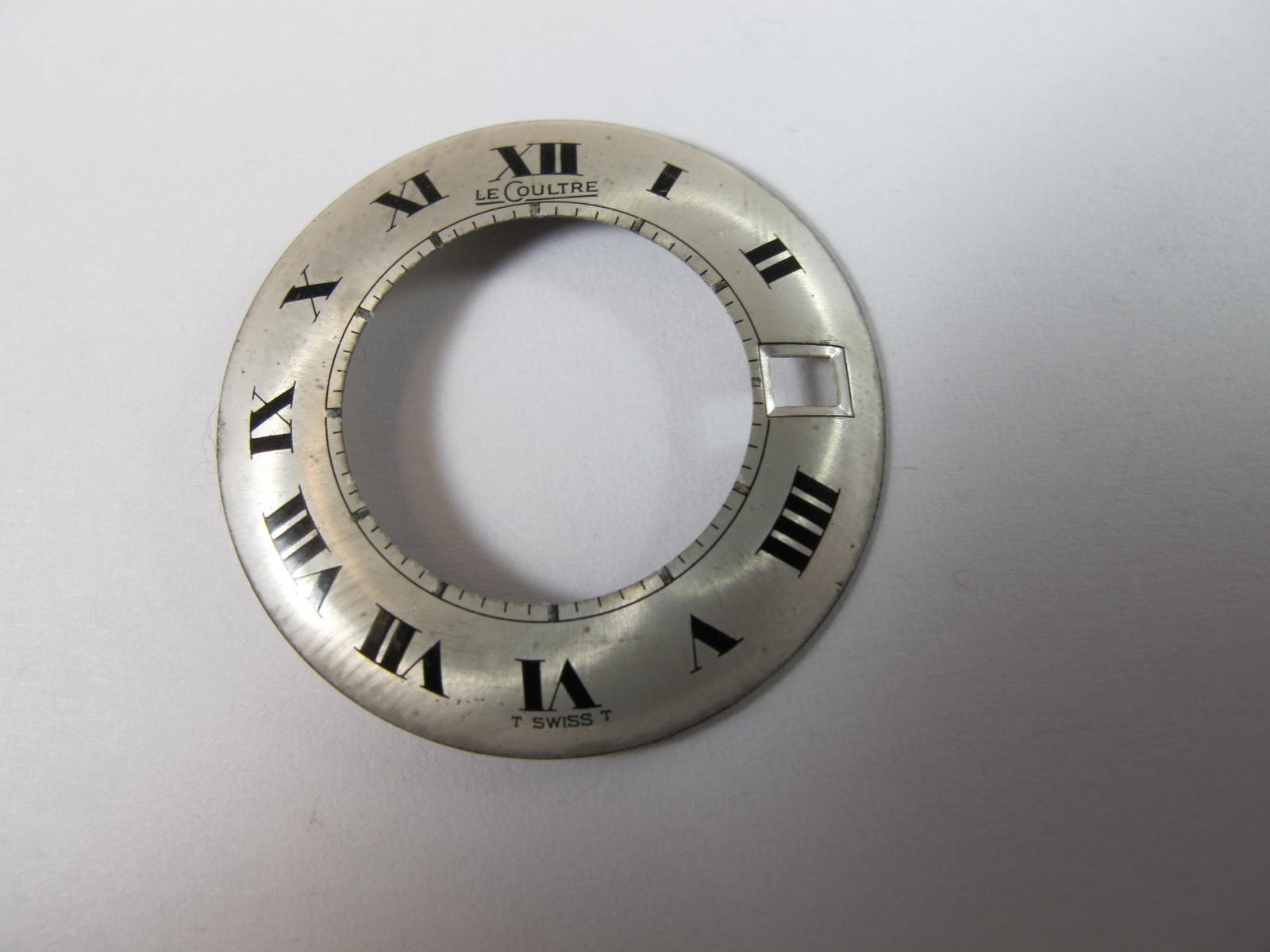 LECOULTRE SILVER DIAL FOR 911 MEMOVOX WITH BLACK PAINTED MARKERS