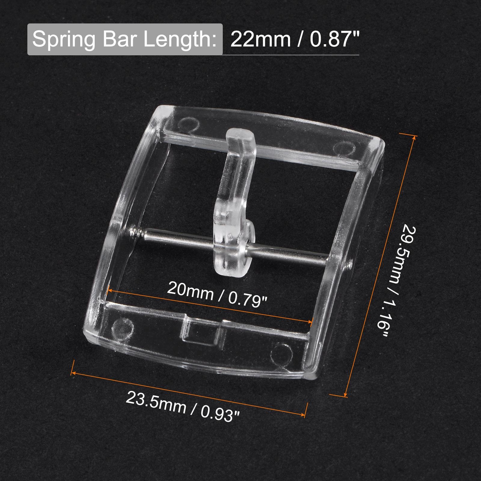 Watch Strap Plastic Buckle for 20mm Transparent Width 2pcs