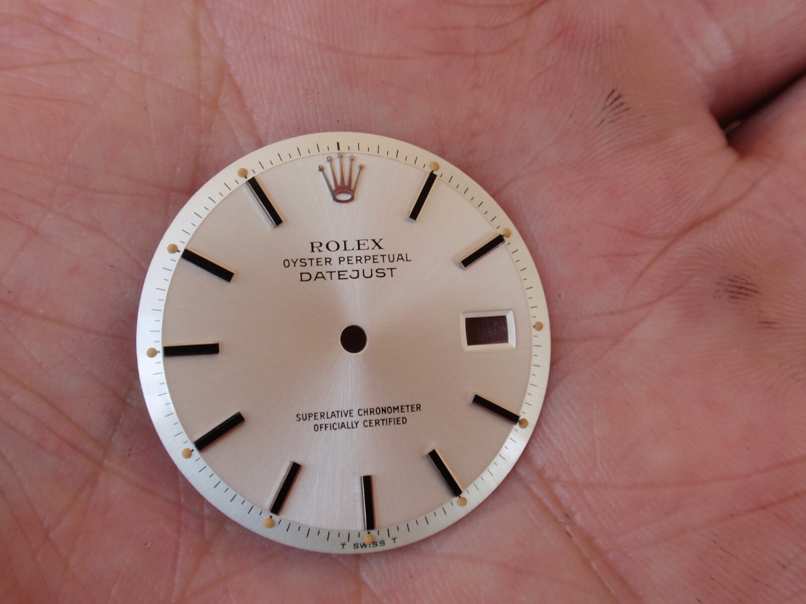 Beautiful Rolex Pie pan Datejust Dial Black Stick Stainless 1600 1601 1603