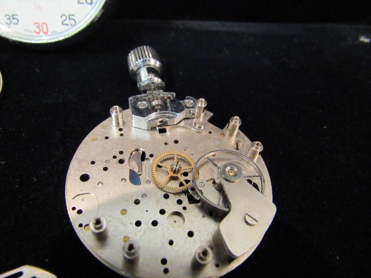 VINTAGE SWISS MADE BRETLING WAKMANN 1/5 STOP WATCH-PARTS ONLY (EZS004448)