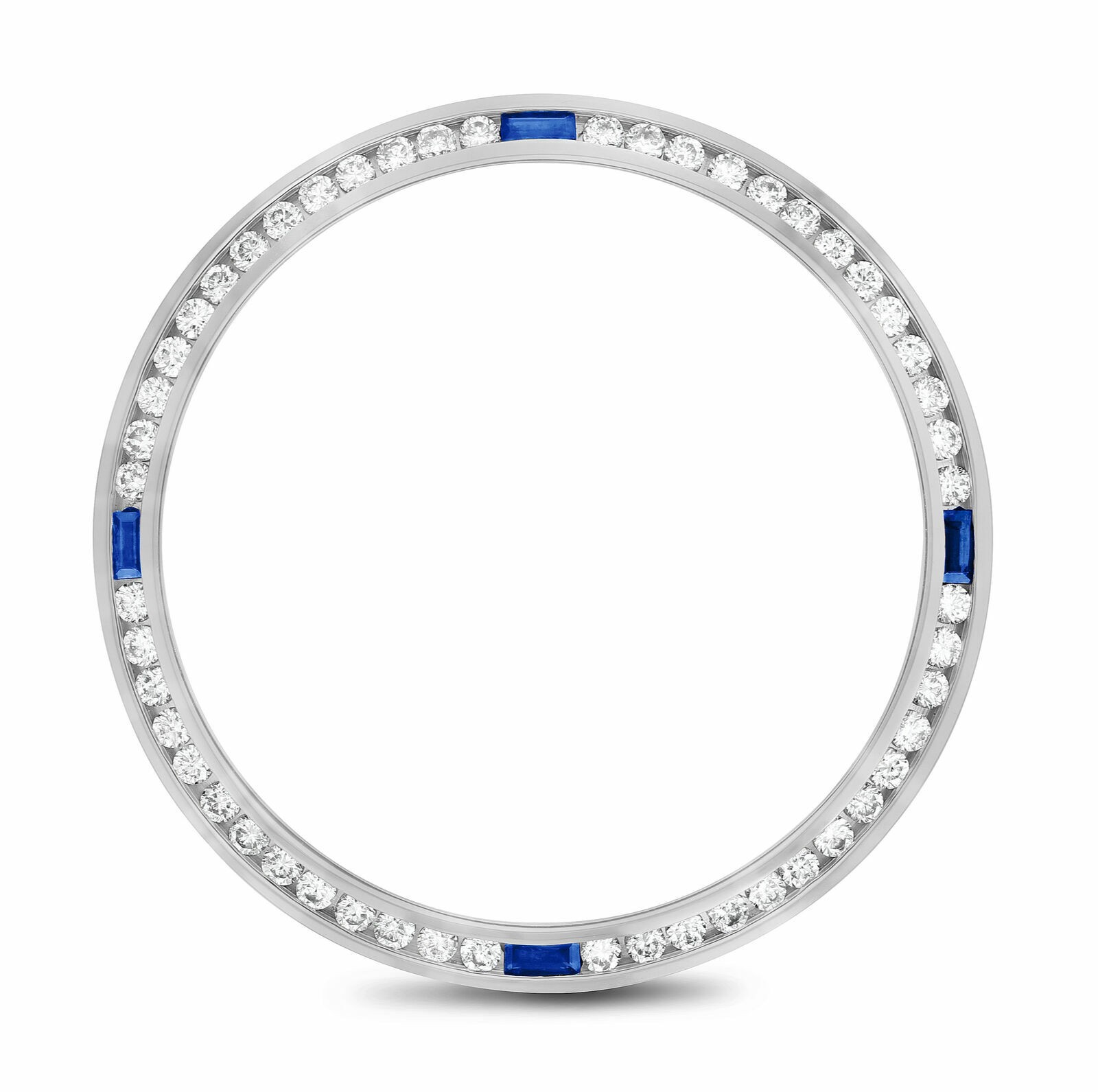 SAPPHIRE & NATURAL DIAMOND BEZEL FOR ROLEX 36MM DATEJUST 1.30CT CHANNEL SET