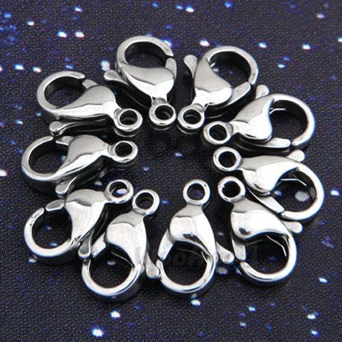 HOT Polished S.steel Lobster claw Clasps 9–19mm 100 Pcs wholesale