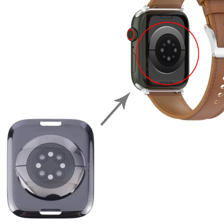 For Apple Watch Series 9 45mm Rear Housing Glass Cover (Black)