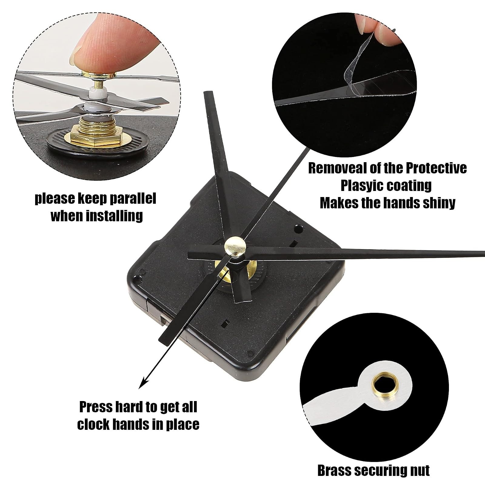 5pcs High Torque Quartz Clock Movement Mechanism Replacement Kit