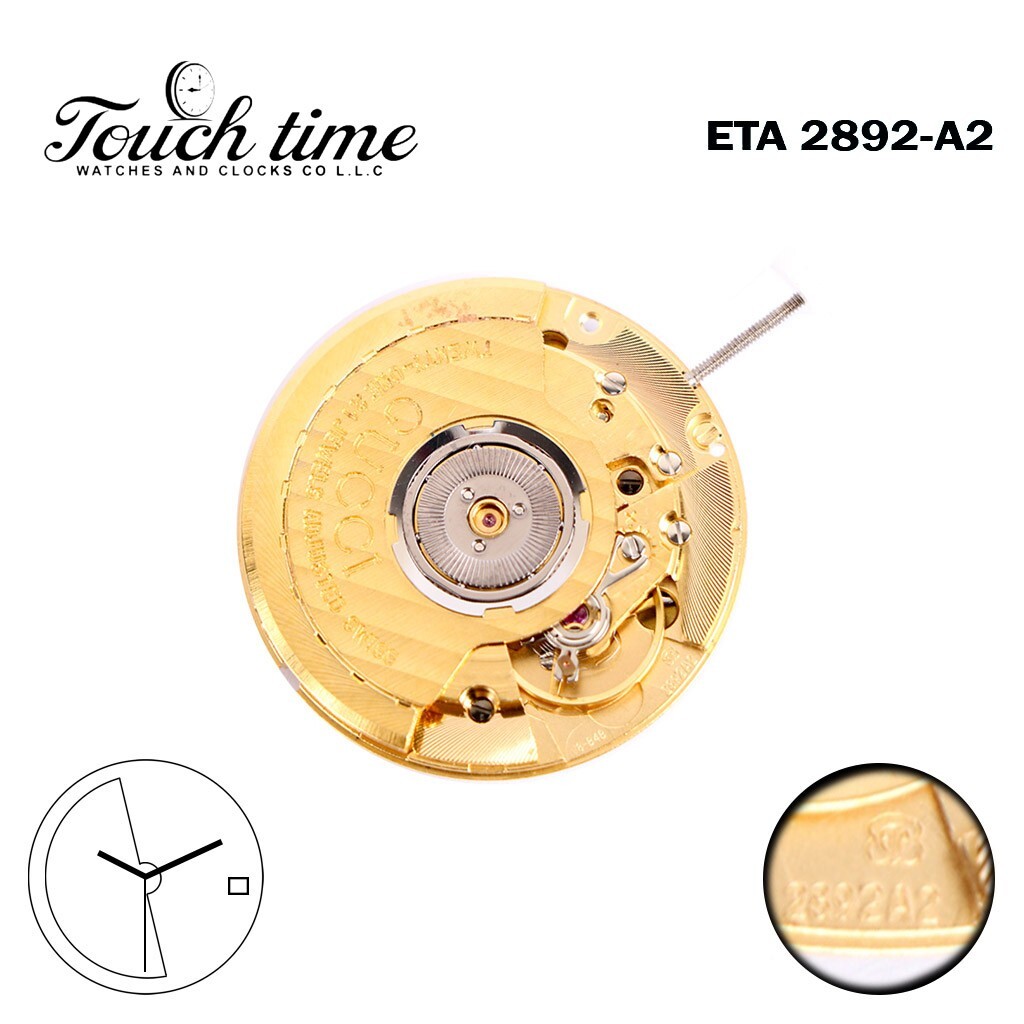 ETA 2892-A2 Swiss Automatic Movement with Gucci Finish, White Disk at 3 , 3 Hand