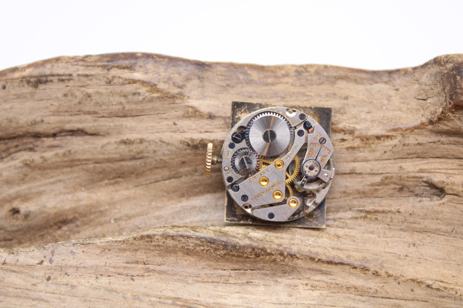 10K RGP BEZEL EMPIRE SWISS 7j EXO WATCH MOVEMENT 17.0mm RUNS (GB2)
